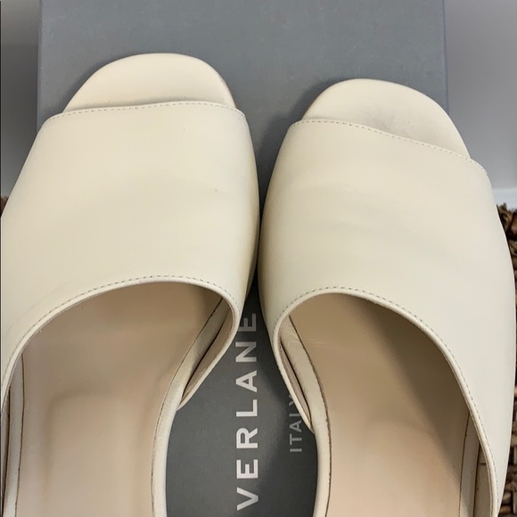 Everlane Leather Wedge Sandals Bone - Picture 3 of 4